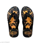 Slippers for Boys & Girls (Black & Orange, 4-5 Years)