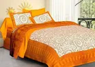 Sanganeri Jaipuri Traditional Printed Double Bed Sheet with 2 Pillow Covers 