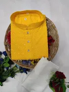 Cotton Blend Shiny Sequin Kurta with Pyjama Set for Men 