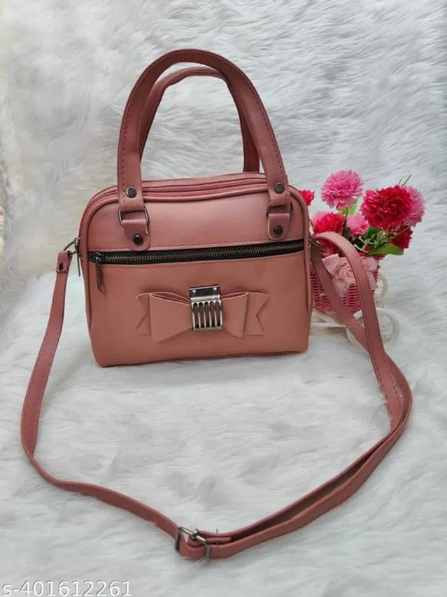 PU Sling Bag for Women (Coral)
