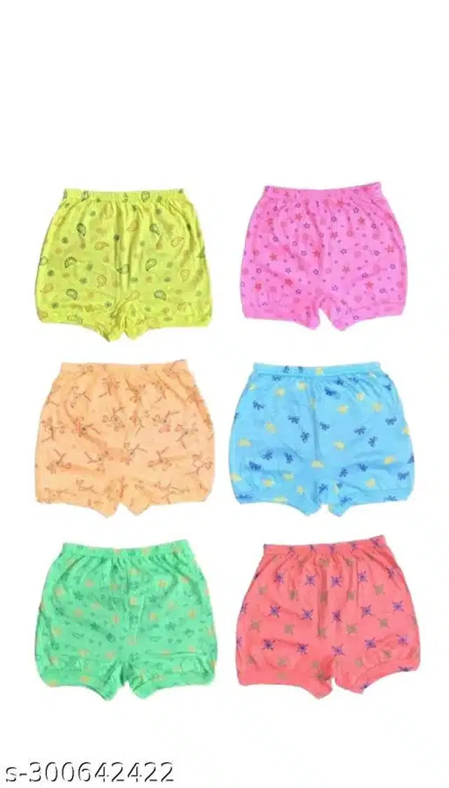 Cotton Innerwear Shorts for Kids (Multicolor, 0-3 Months) (Pack of 6)