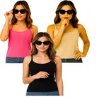 Cotton Solid Camisole for Women, Multicolour, Pack of 3 