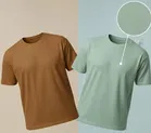 Polyester Round Neck T-shirt for Men, Multicolour, Pack of 2 