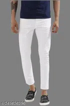 Denim Slim Fit Jeans for Men (White, 28)