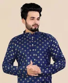 Cotton Blend Printed Kurta for Men 