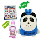 Combo of Fabric School Bag, Water Bottle with All in One Book for Kids 