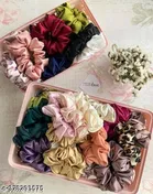 Pack of 12 Cotton Scrunchies for Women 