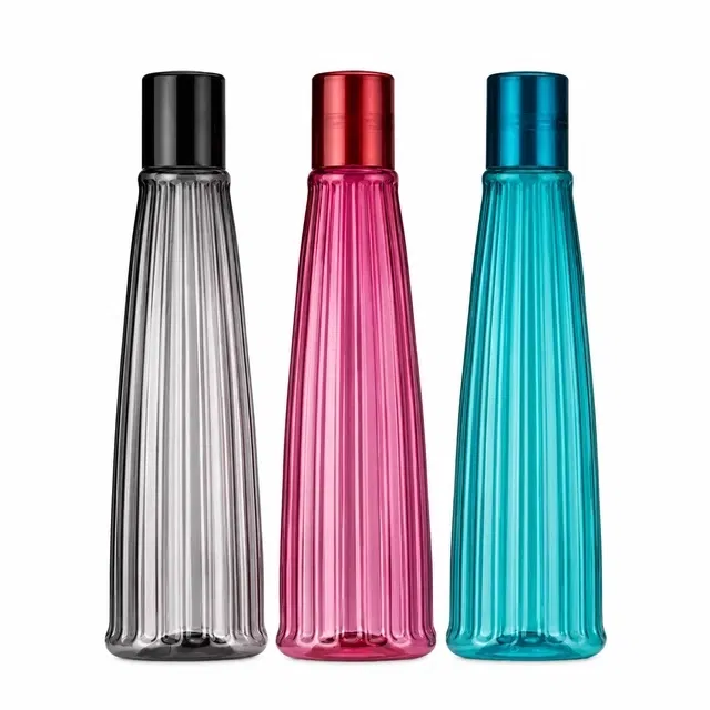 Parikshit Plastic Water Bottles (1000 ml, Set of 3) (Multicolor)