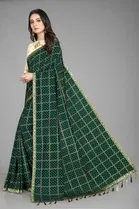 Trendy Vichitra Silk Saree with Blouse Piece For Women 