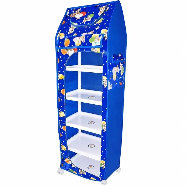 6 Layer PVC Baby Organiser with Sky Blue Rabbit Print Zip Cover [DIY]
