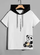 Half Sleeves Printed Hoodie for Men 