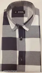 Cotton Blend Striped Shirt for Men, Black 
