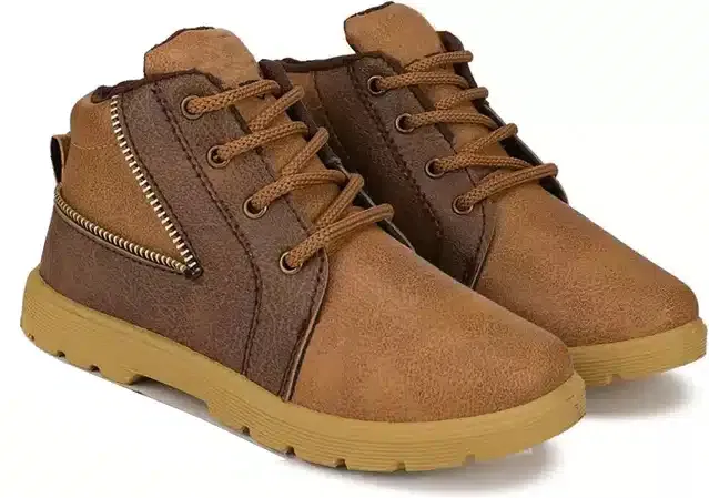 Bersache Casual Shoes for Kids (Brown, 4)