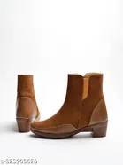 Shoetopia Solid Synthetic Block Heel Boots 
