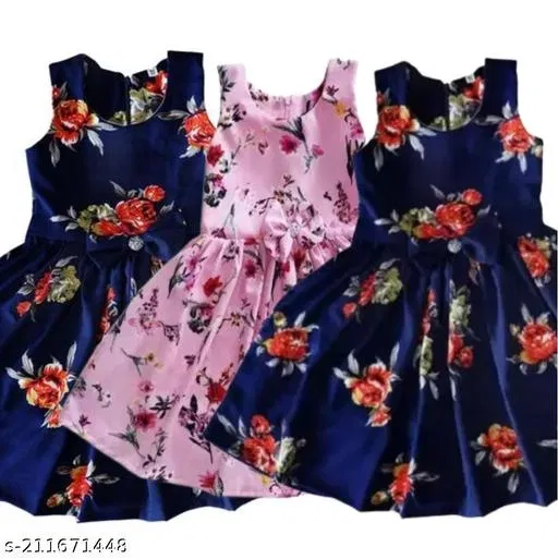 Party Frock for Girls (Pink, 4-5 Years)