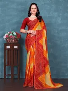 Georgette Printed Saree for Women 