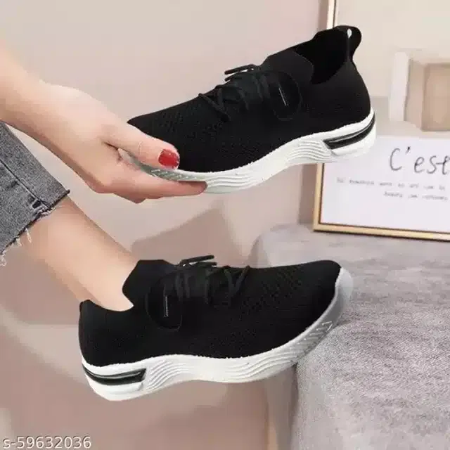 Casual Shoes for Women (Black, 5)