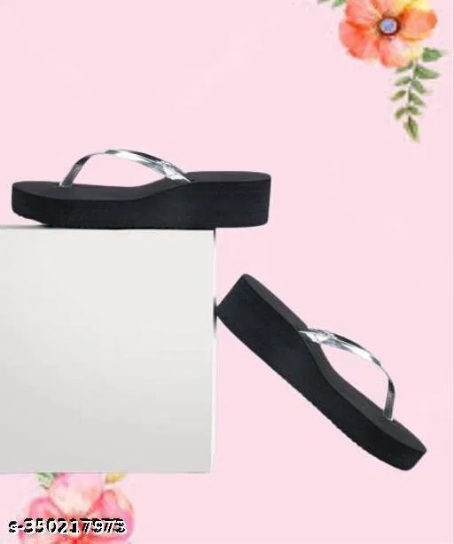 Solid Sliders for Women with Bows (Silver, IND-4)