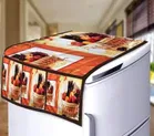 Knit Printed Fridge Top Cover with Side Pockets 