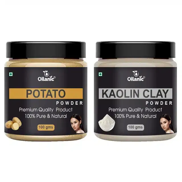 Natural Potato & Kaolin Clay Powder for Skin & Hair (Pack of 2, 100 g)