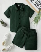 Cotton Spandex Shirt and Short Set for Boys 