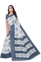 Linen Ethnic Motif Saree for Women 