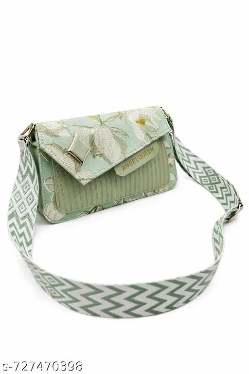 TRUE FASHION. Sling Bag for Women (Green, Free size)