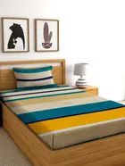 Microfiber Single Bedsheet with Single Pillow Cover 