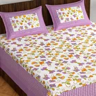 Sanganeri Jaipuri Traditional Printed Double Bed Sheet with 2 Pillow Covers 