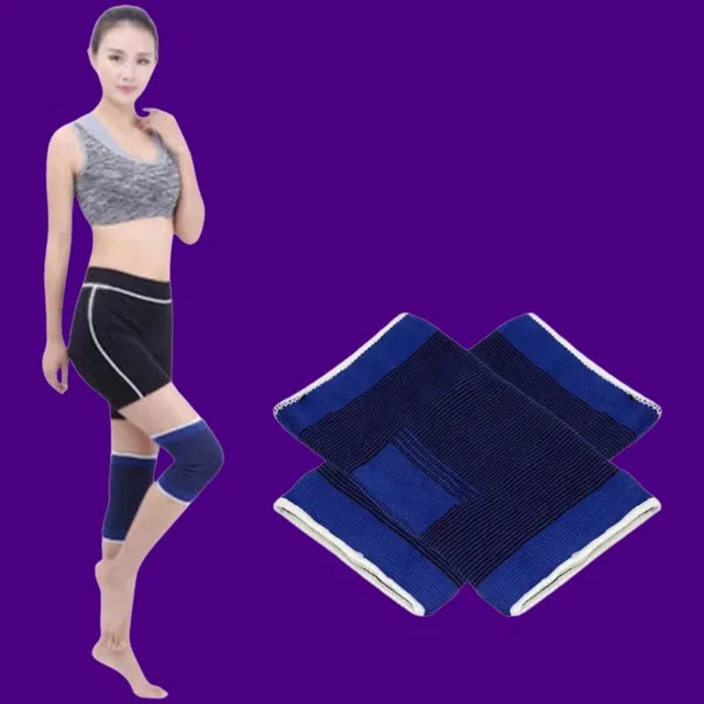 Polyester Solid Knee Sleeves for Women (Blue, Set of 1)