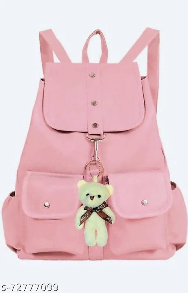 PU Backpack for Women (Pink)