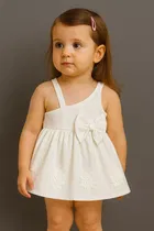 Solid Cotton Frock for Girls 