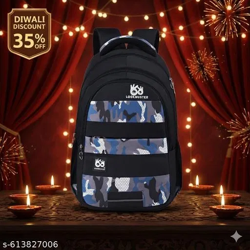 Polyester Backpack for Men & Women, Black