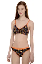 Pibu वीमेन कॉटन ब्रा पैंटी सेट 