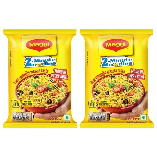 Maggi 2-Minute Instant Noodles Masala 2X70 g Pouch (Pack of 2)