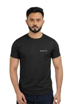 Polyester Printed T-Shirt for Men, Black 