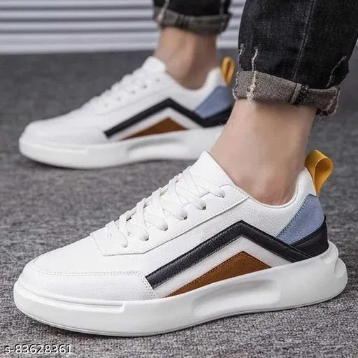 Sleek AST Sneakers for Men (White, IND-6)