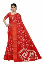 शारदा क्रिएशन लिनन बंधनी प्रिंटेड साड़ी 