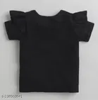 Crepe Half Sleeves Top & Bottom with Headband Clothing Set for Girls 