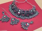 Alloy Necklace with Earrings & Maangtika for Women 