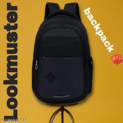 Nylon Backpack for Men & Women, Black