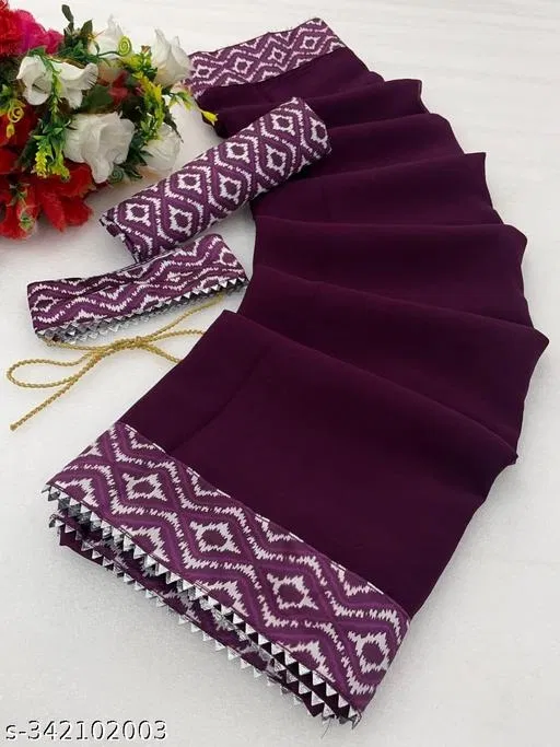 Traditional Saree for Women (Purple)