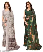 Designer Printed Georgette Saree for Women, Pack of 2 