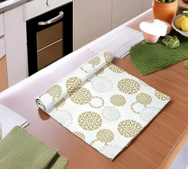 PVC Printed Shelf Mat Roll (Multicolor, 5 m)
