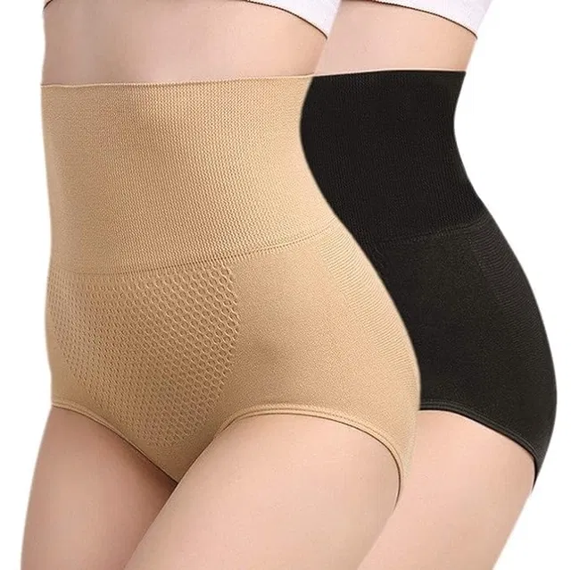 Cotton Blend High Waist Tummy Tucker Briefs for Women (Multicolor, Free Size) (Pack of 2)