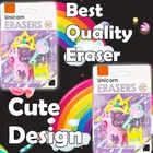 Unicorn Eraser Set Each Pack Contains 4 Pcs Erasers / Any One Will Get Delivered 