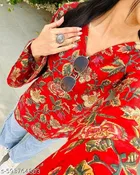 Floral Cotton Short Kurti for Women 