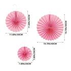 PARTYMASH 6Pcs Mergenta Pink Paper Fan Decoration for Birthday Decorations Items for Boys/Paper Fans Decoration  