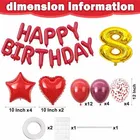 8th Happy Birthday Balloon Decoration Kit ,Red ,Set Of 1