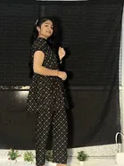 Crepe Printed Kurti with Palazzo for Women 